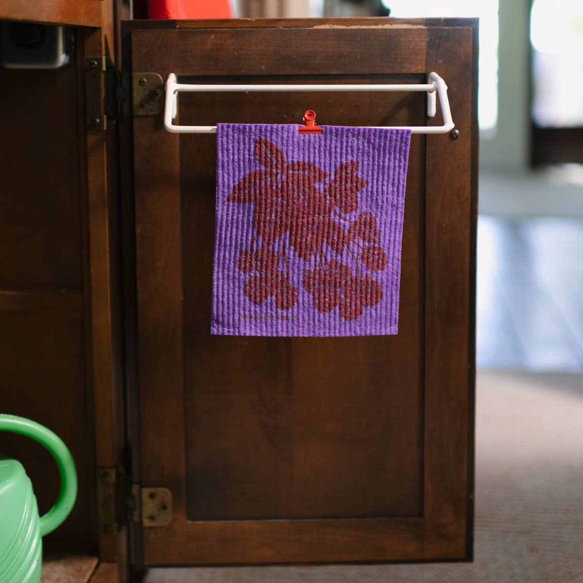 Screen Printed Purple Blackberries Sponge Cloth