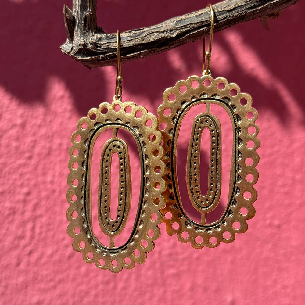 Lacey Brass Earrings