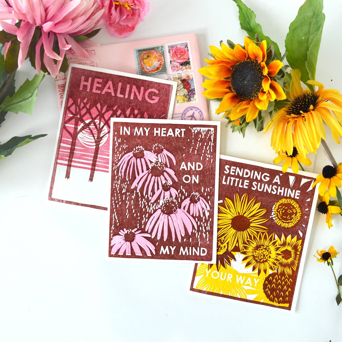 Coneflowers In My Heart and On My Mind Friendship Card