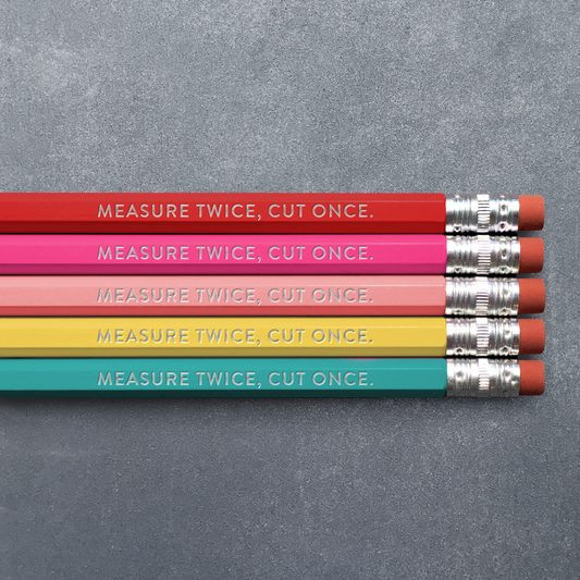 Measure Twice, Cut Once Rainbow - Pencil Pack of 5