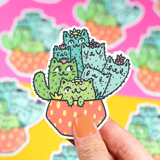 Cactus Cats Vinyl Sticker