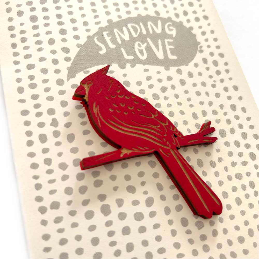 Sending Love Cardinal Magnet w/ Card