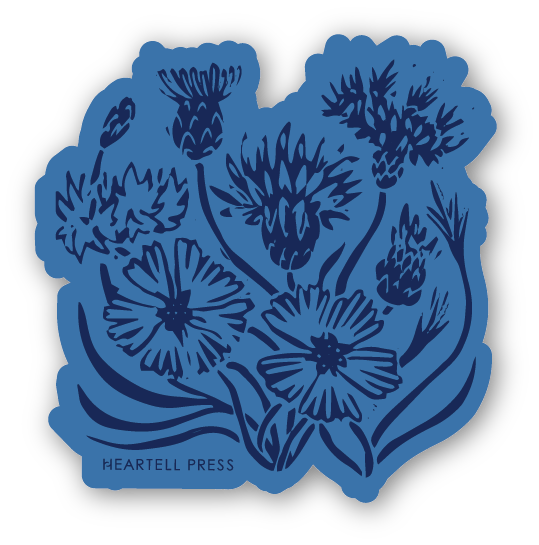 Eco Friendly Cornflowers Die Cut Sticker