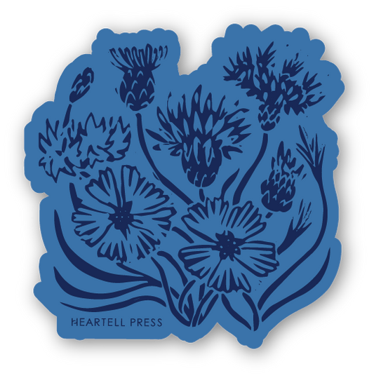 Eco Friendly Cornflowers Die Cut Sticker