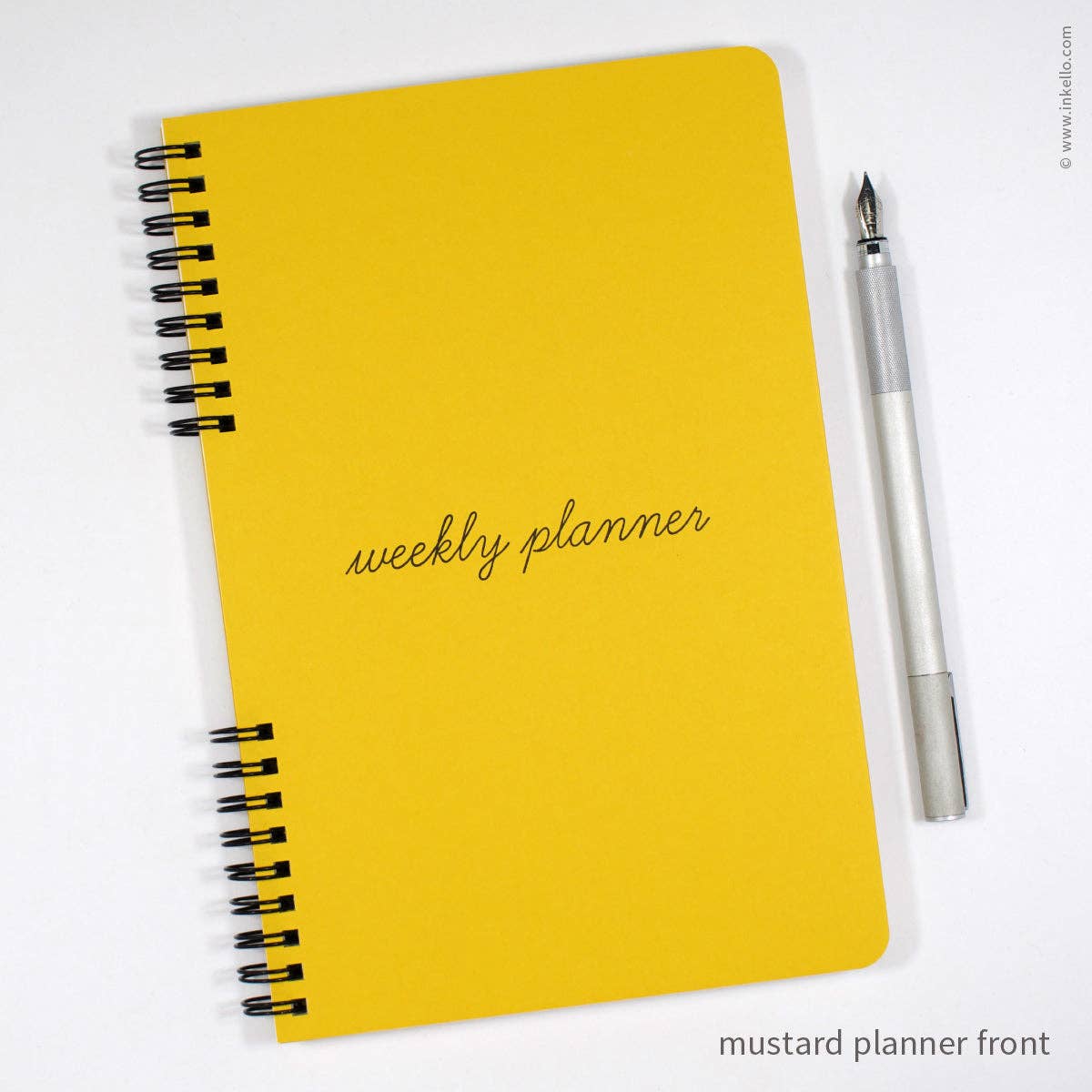 Weekly Planner with Mustard Cover + Black School Cursive