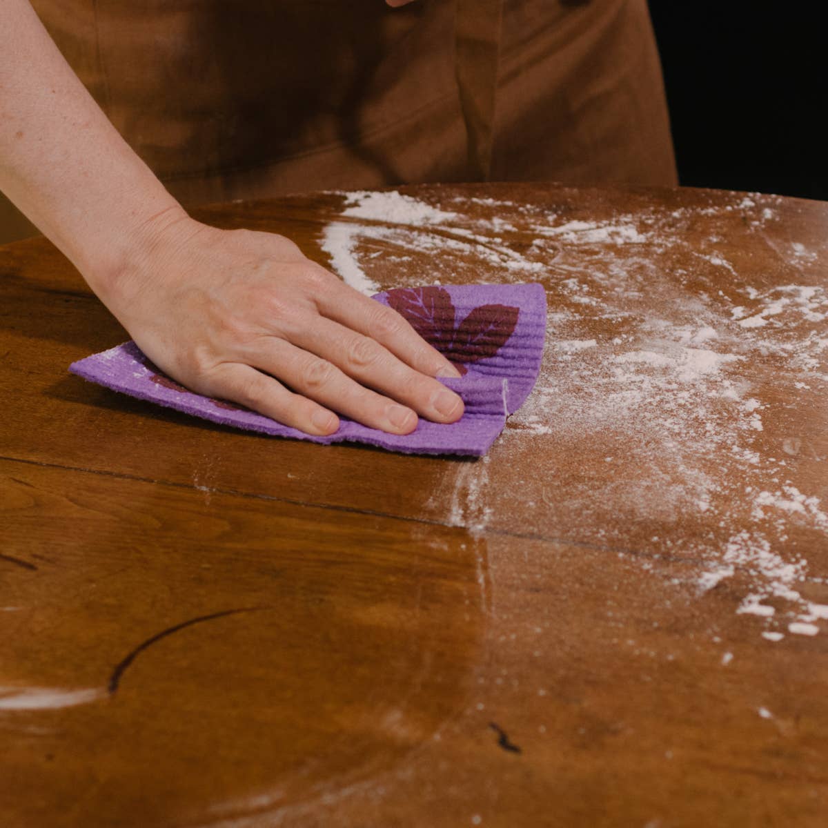 Screen Printed Purple Blackberries Sponge Cloth