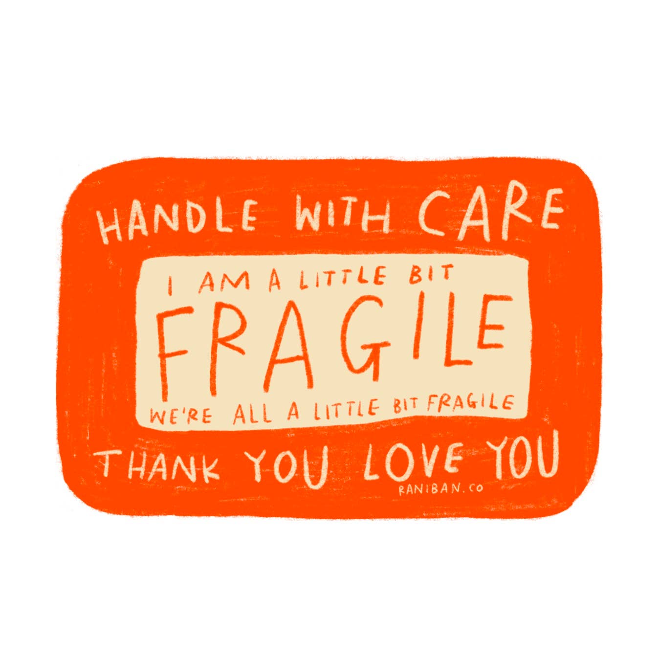 A LITTLE BIT FRAGILE Sticker by Rani Ban