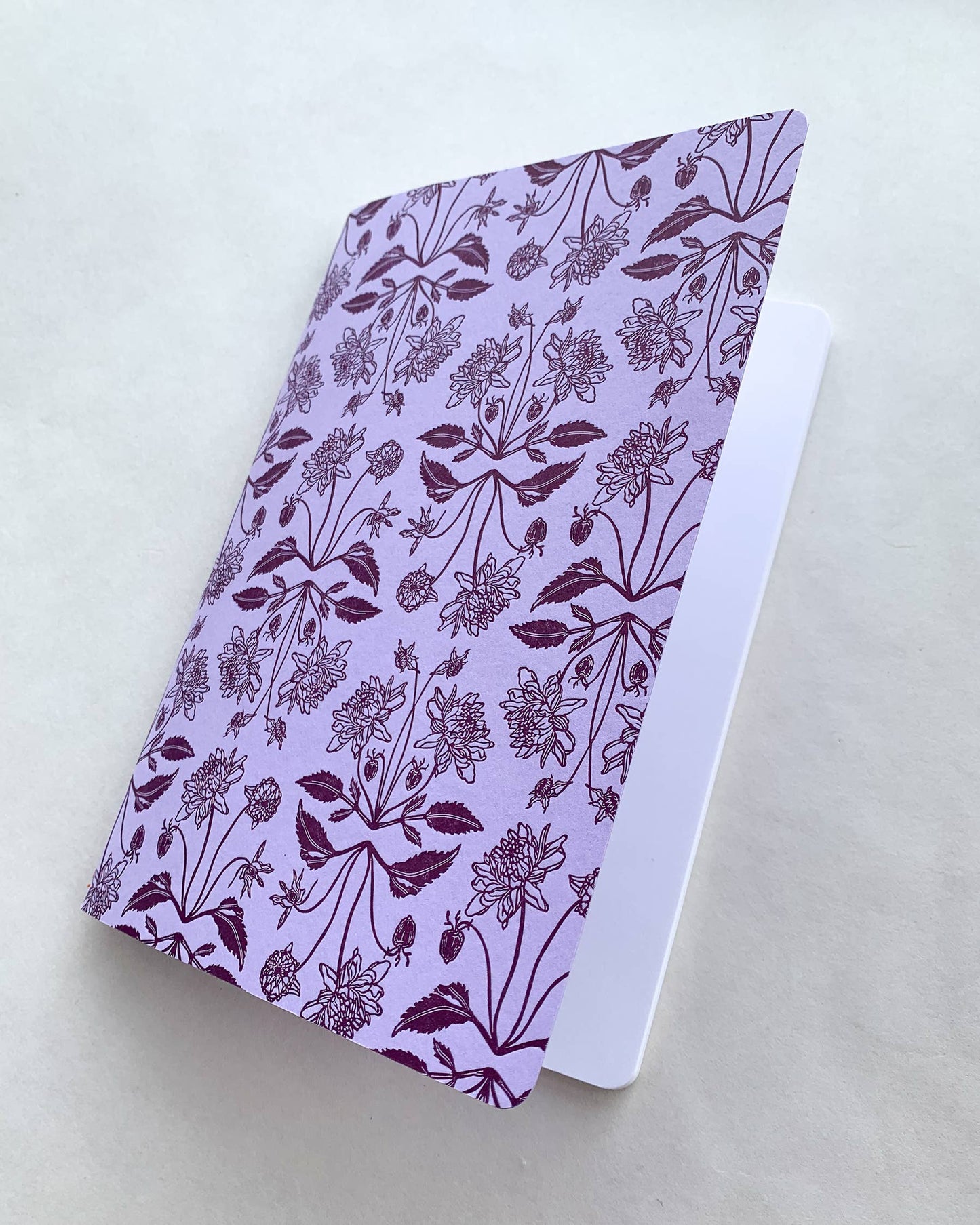 Botanical pattern letterpress notebook