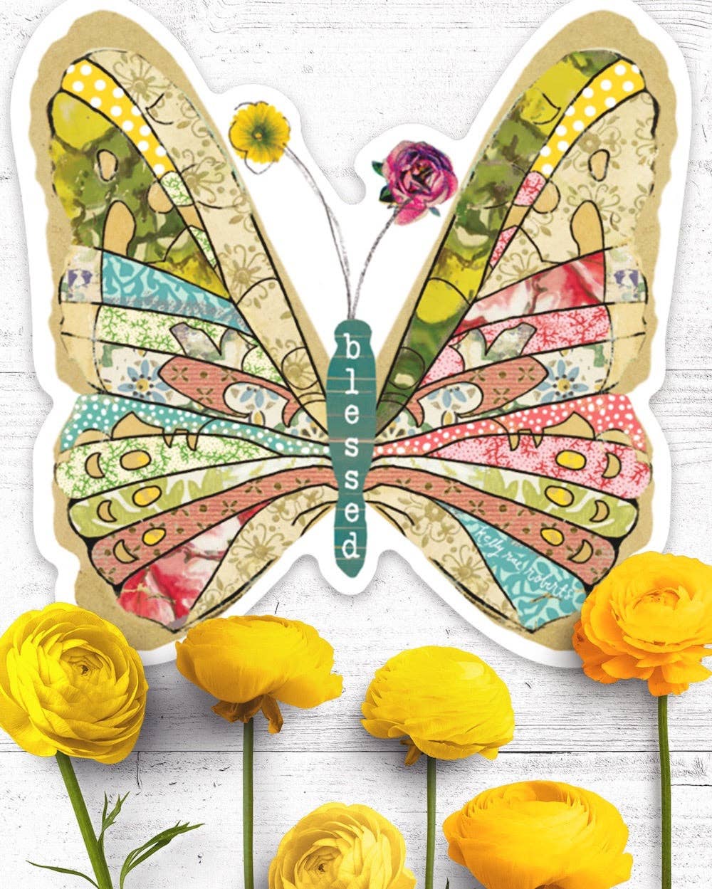 Blessed Butterfly Sticker by artist Kelly Rae Roberts