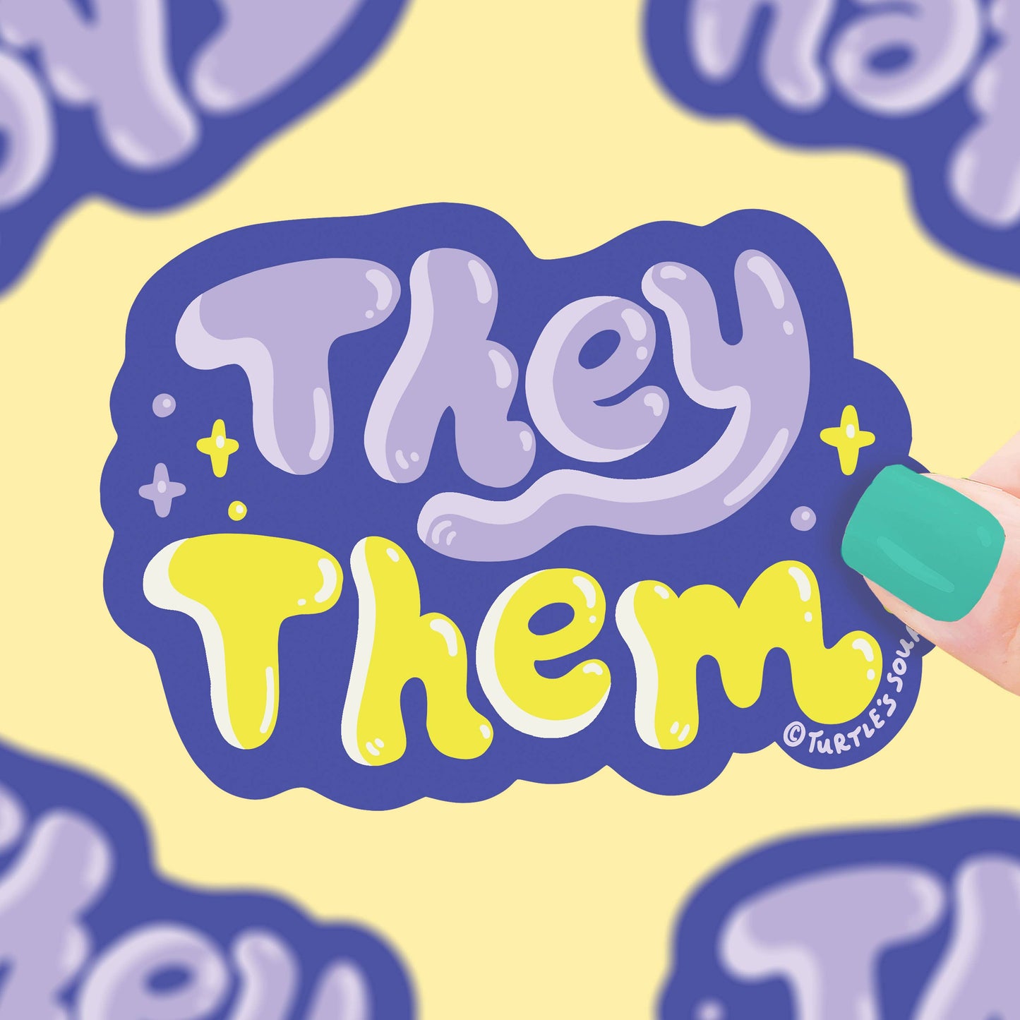 They Them Pronouns Vinyl Sticker