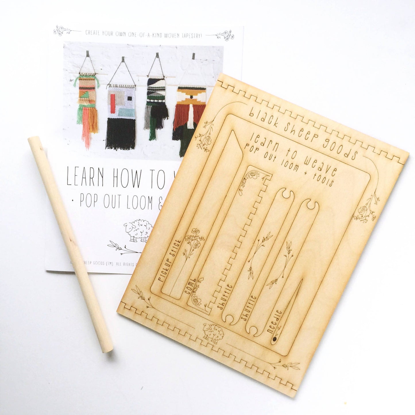 DIY Tapestry Weaving Kit with Loom for Beginners - Yarn & Fiber Crafts