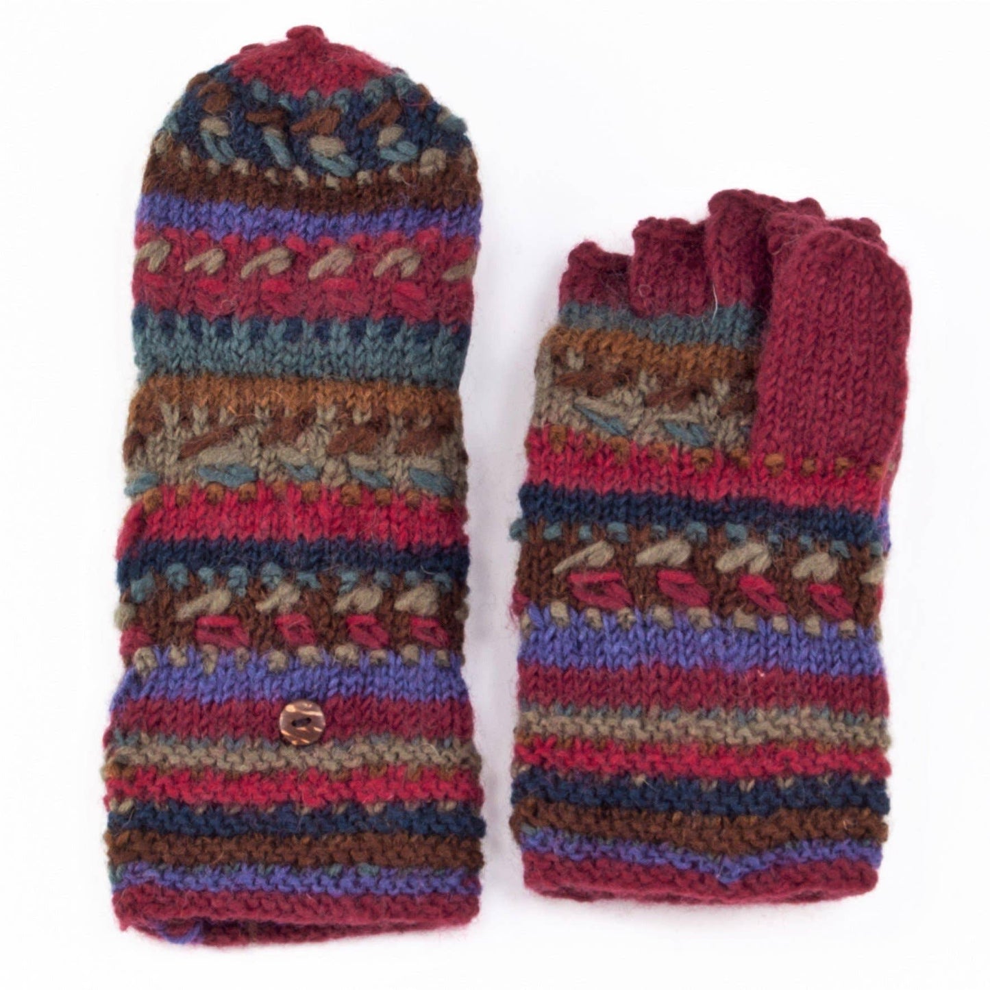 Navika - women's wool knit finger mittens