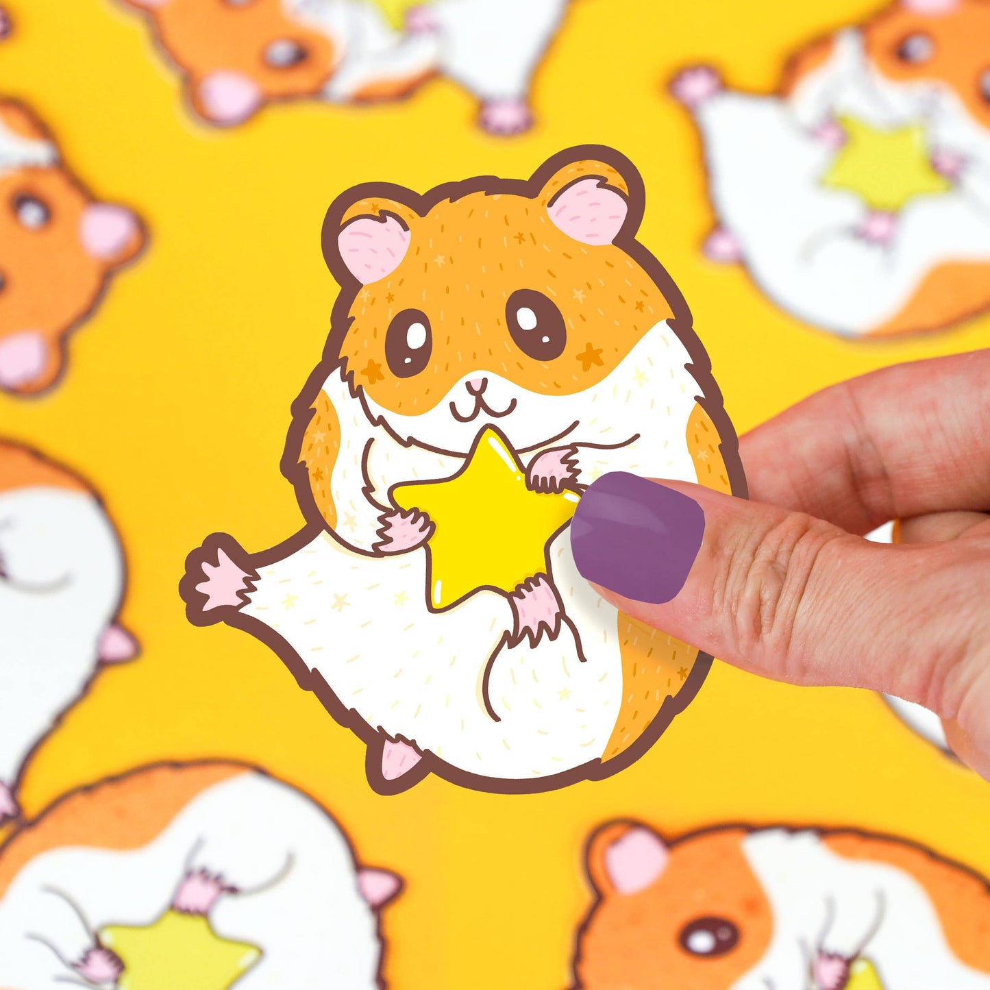 HamStar the Hamster Vinyl Sticker