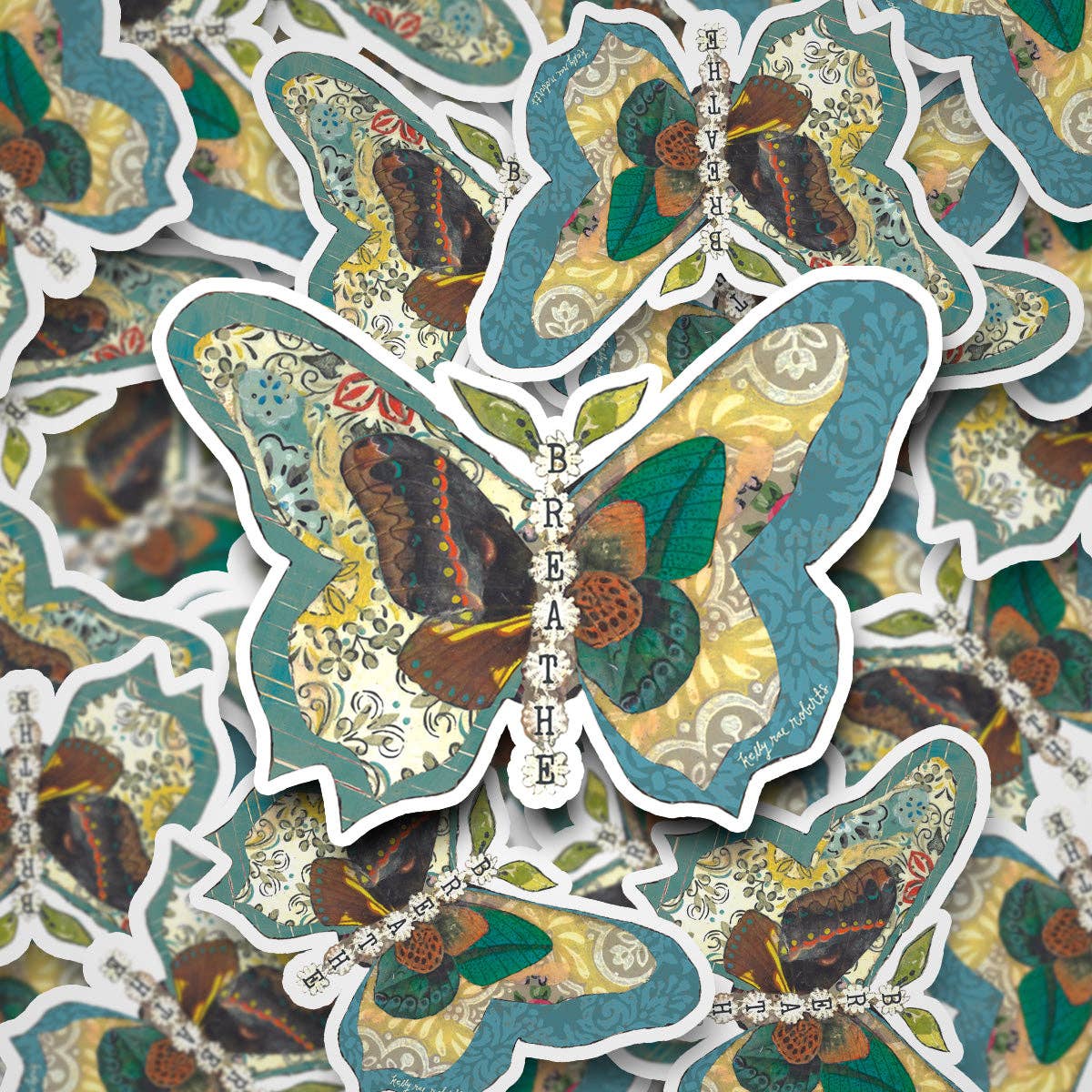 Breathe Butterfly Sticker by artist Kelly Rae Roberts