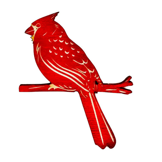 Wooden Cardinal Magnet