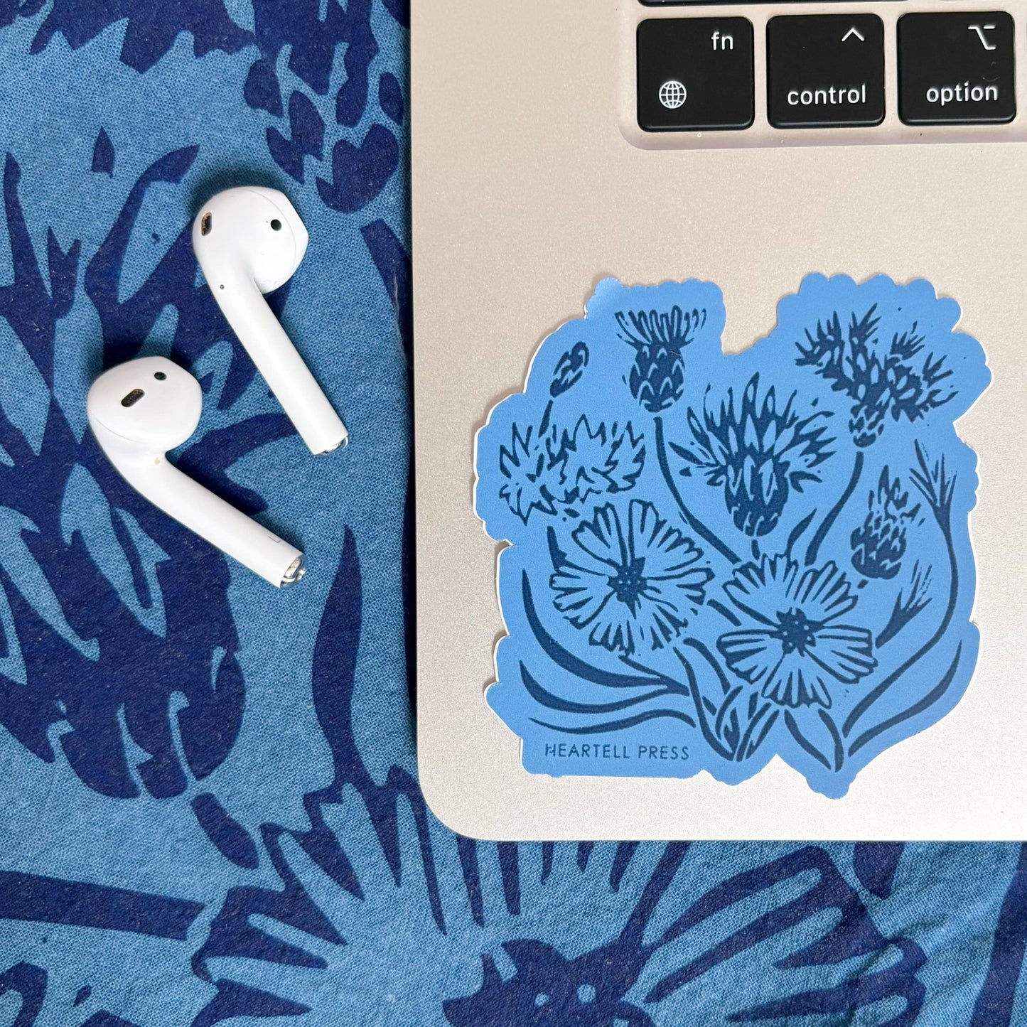 Eco Friendly Cornflowers Die Cut Sticker