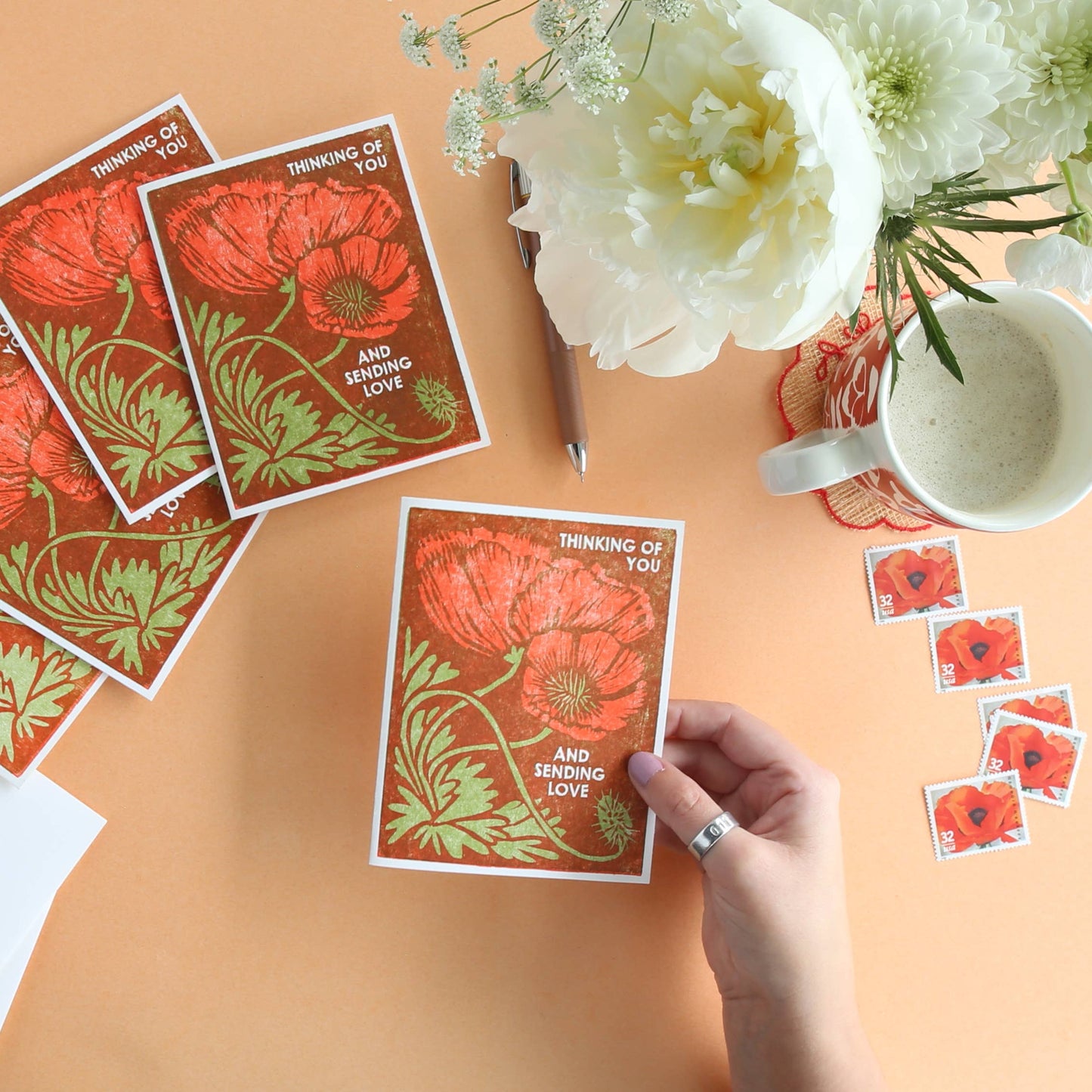 Thinking of You (Red Poppies) Card