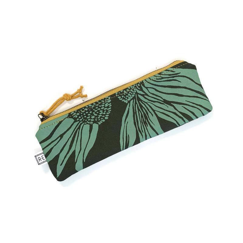 Pencil Case - Coneflower // Floral Zipper Pouch