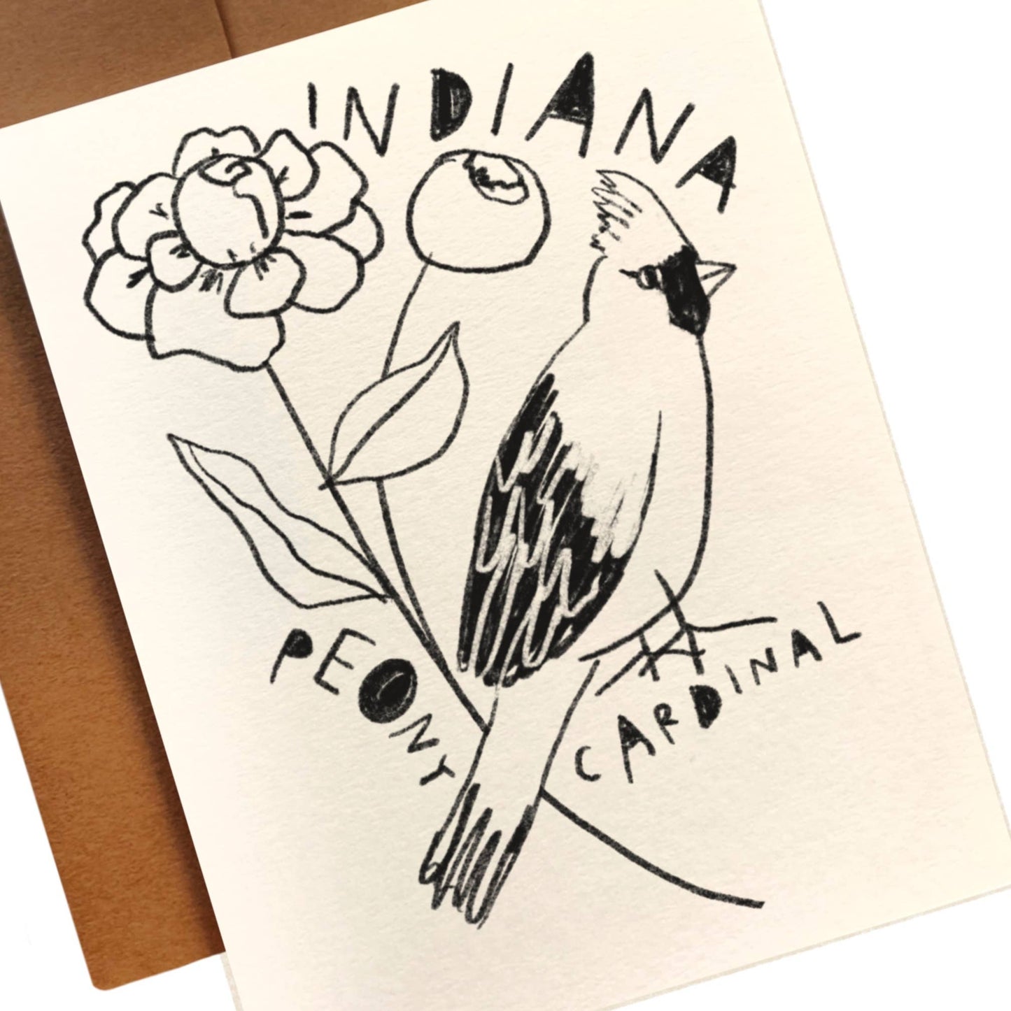 INDIANA State Flower & Bird Greeting Card