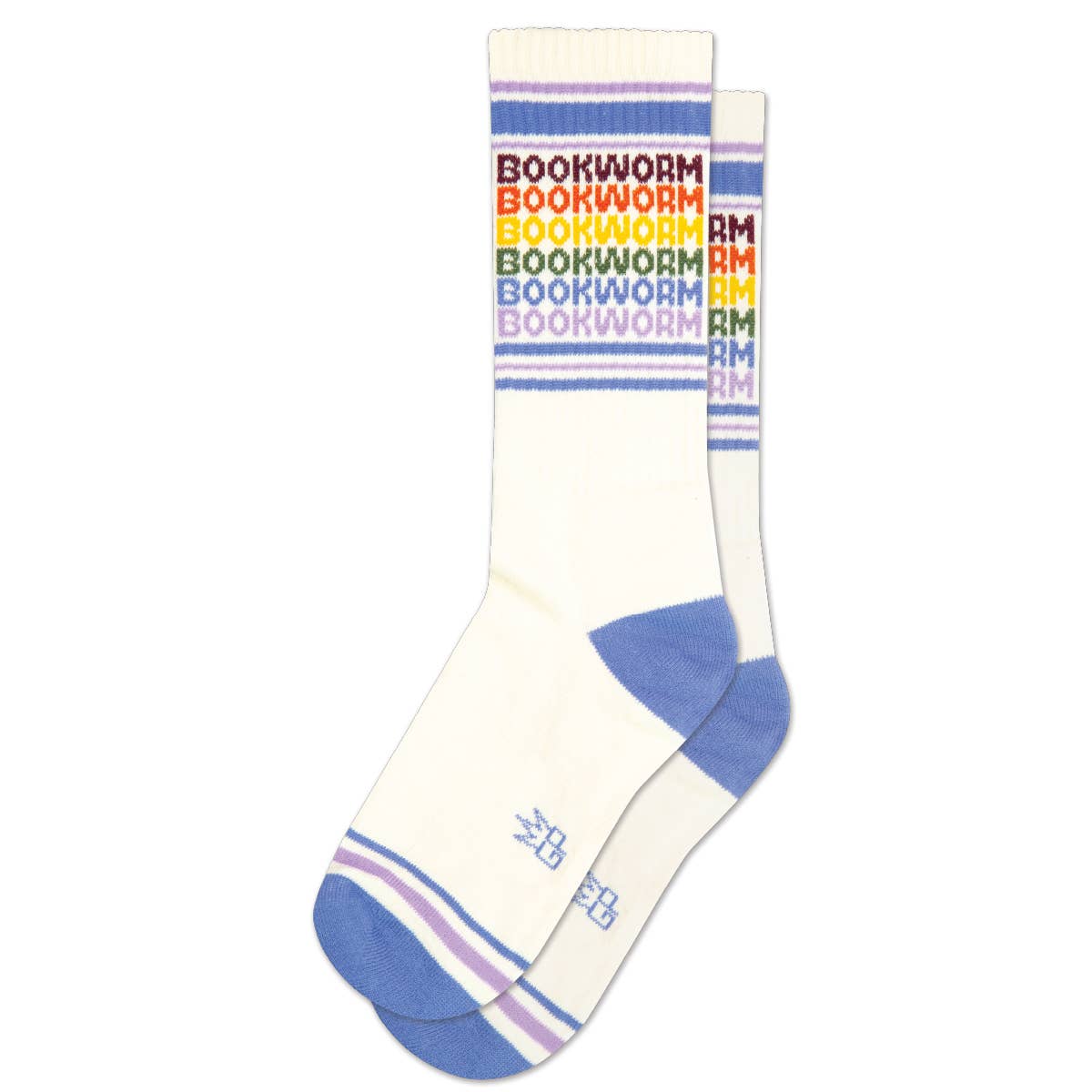 Bookworm - Vintage Rainbow repeat Gym Crew Socks