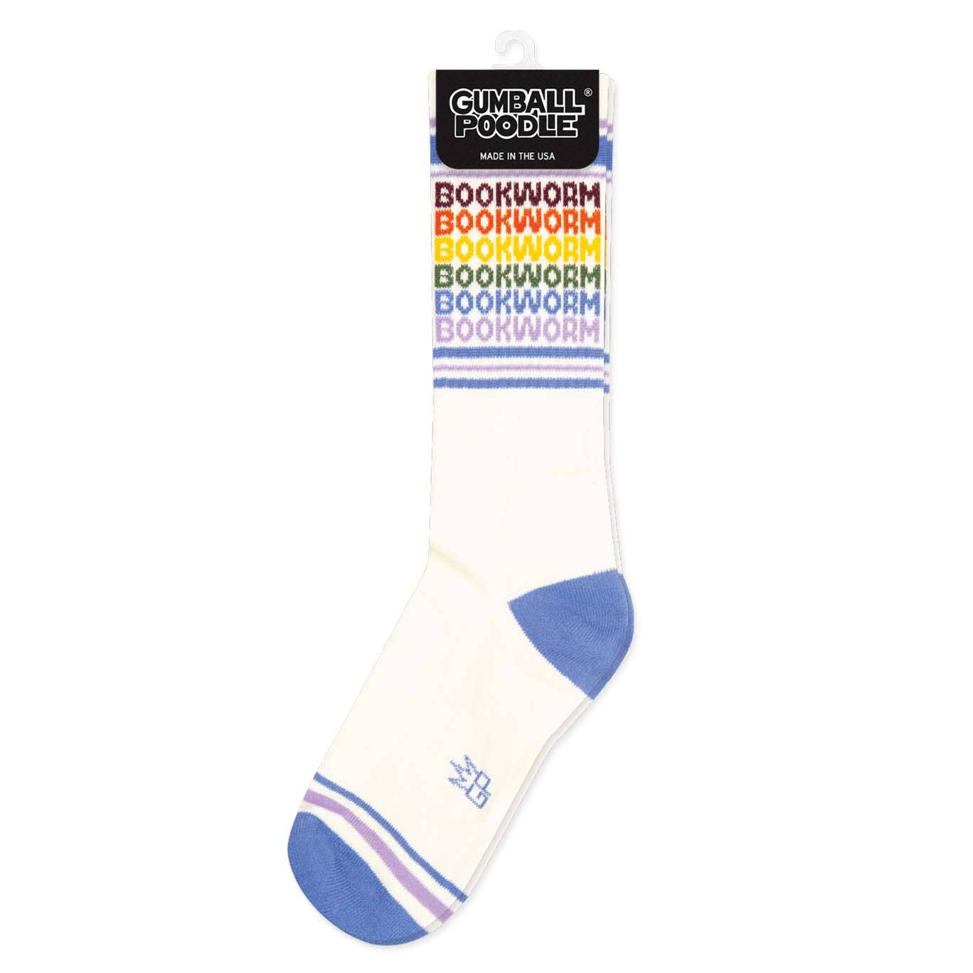 Bookworm - Vintage Rainbow repeat Gym Crew Socks