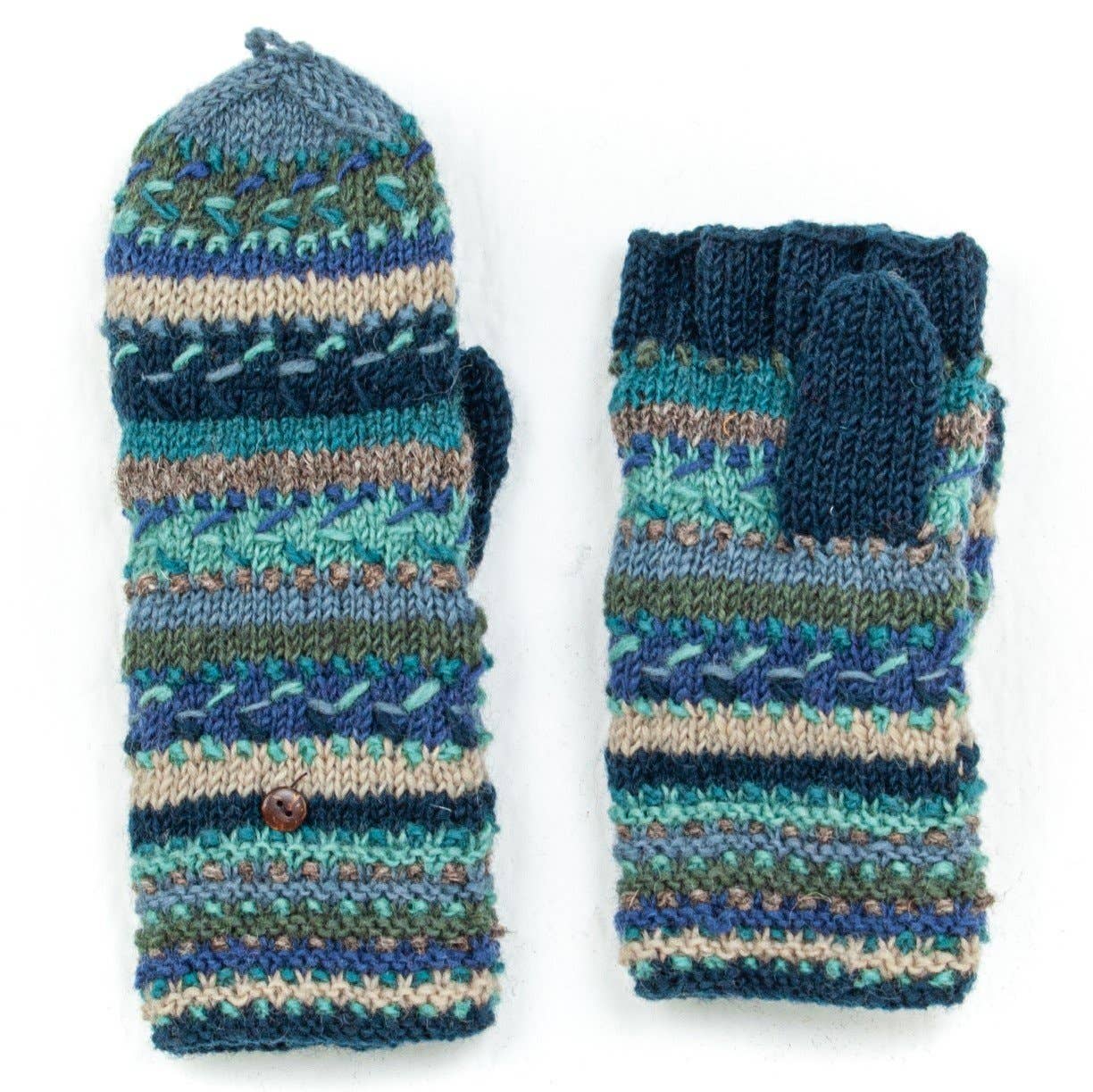 Navika - women's wool knit finger mittens