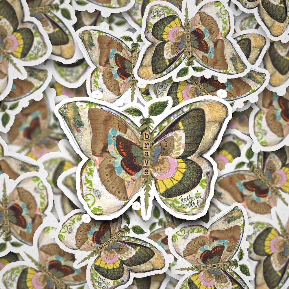 Brave Butterfly Sticker by artist Kelly Rae Roberts