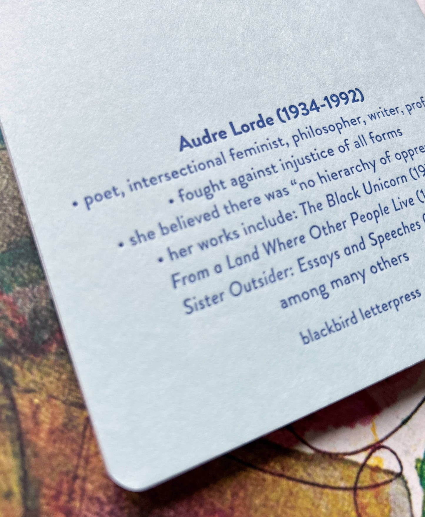 Audre Lorde letterpress notebook