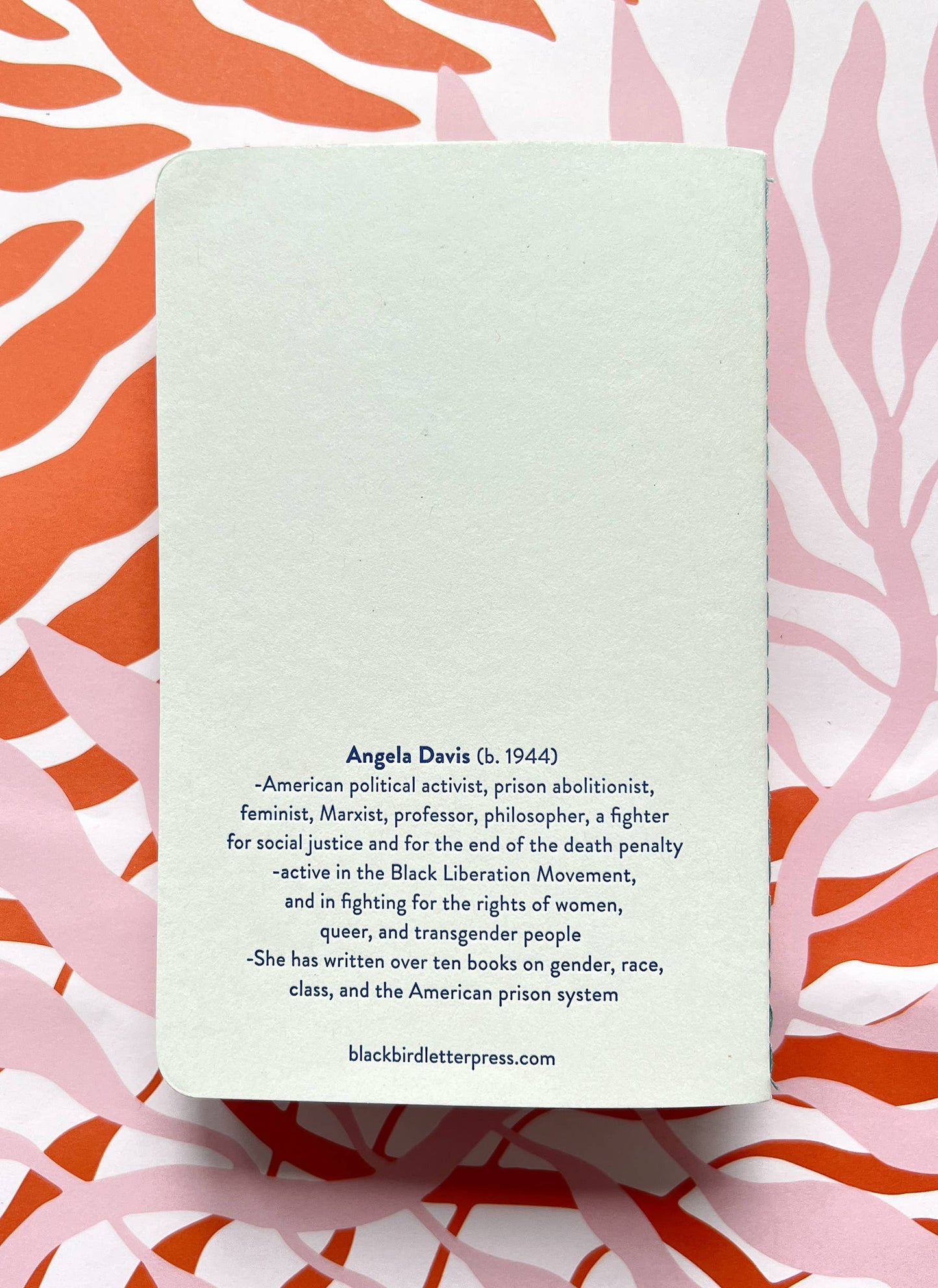 Angela Davis letterpress notebook