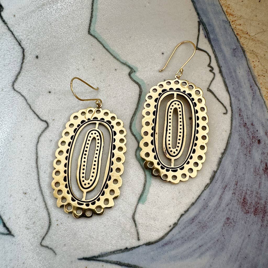 Lacey Brass Earrings