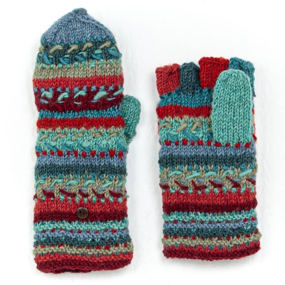 Navika - women's wool knit finger mittens