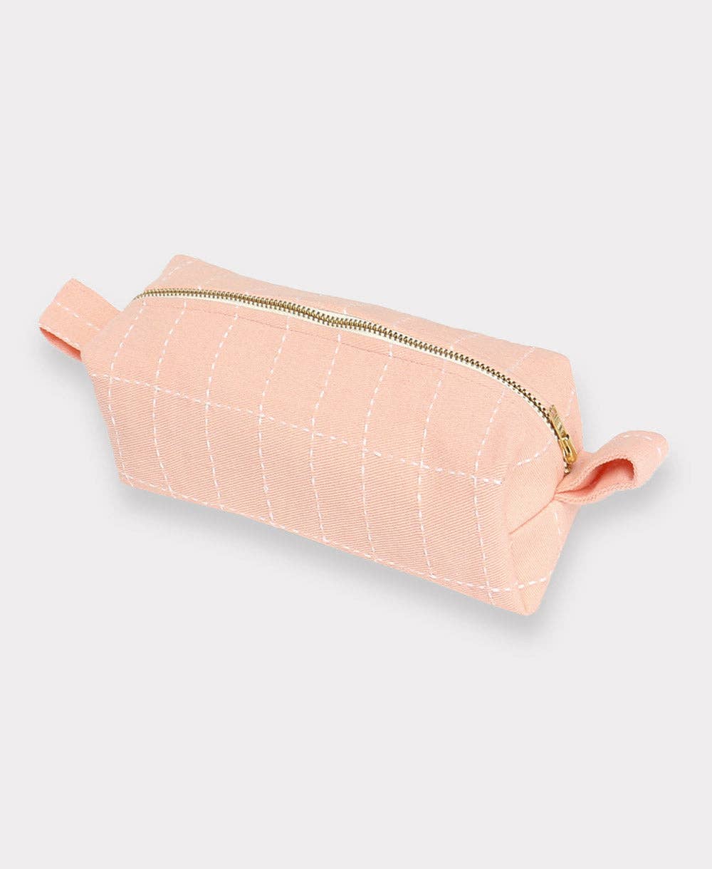 Grid-Stitch Pencil or Toiletry Small Anchal Bag