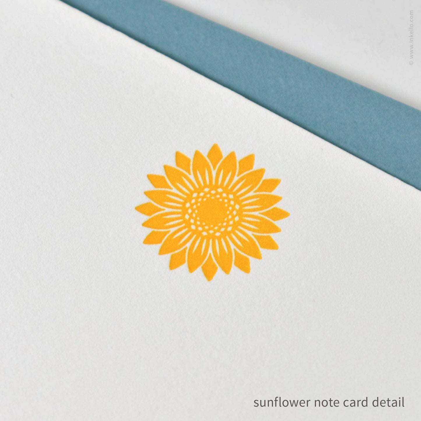 Flat Note Card Set with Sunflower