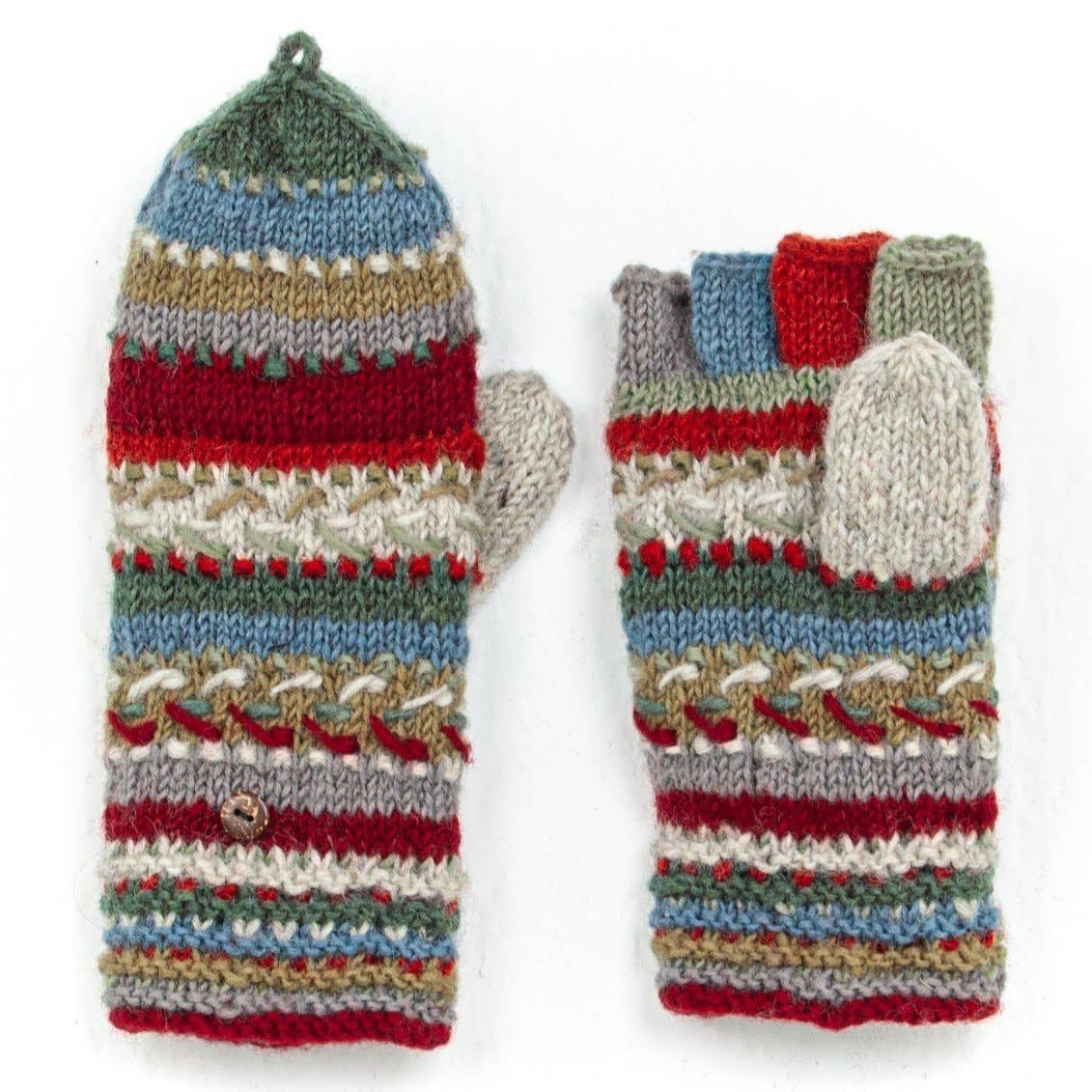 Navika - women's wool knit finger mittens