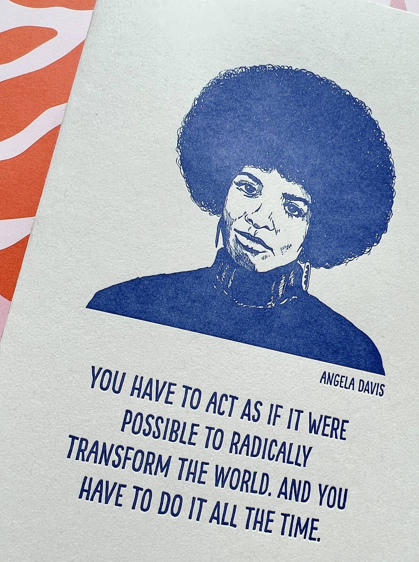 Angela Davis letterpress notebook