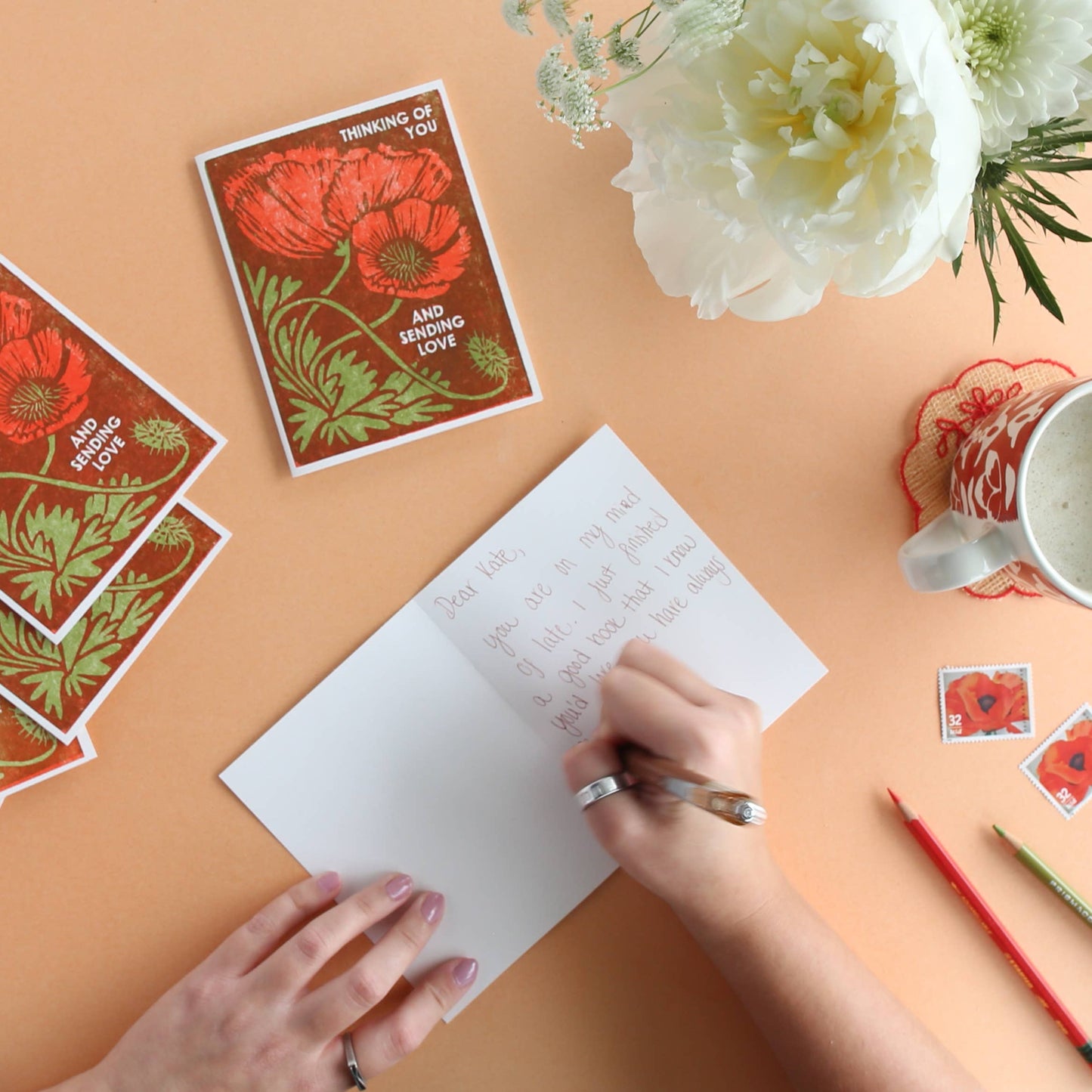 Thinking of You (Red Poppies) Card