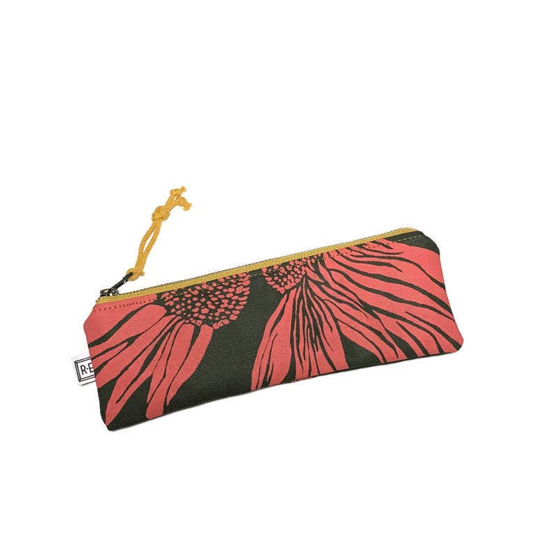 Pencil Case - Coneflower // Floral Zipper Pouch