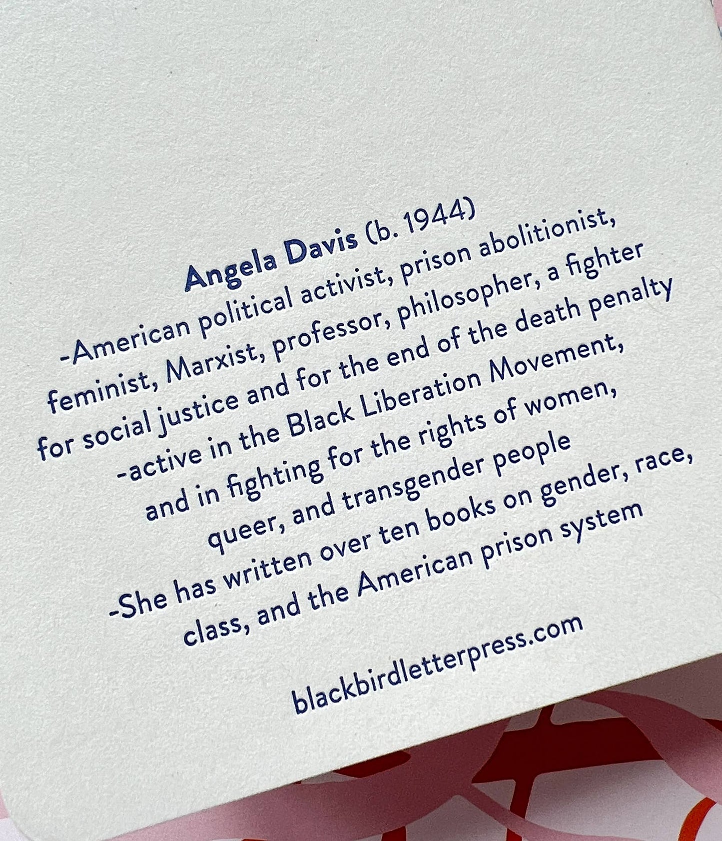 Angela Davis letterpress notebook