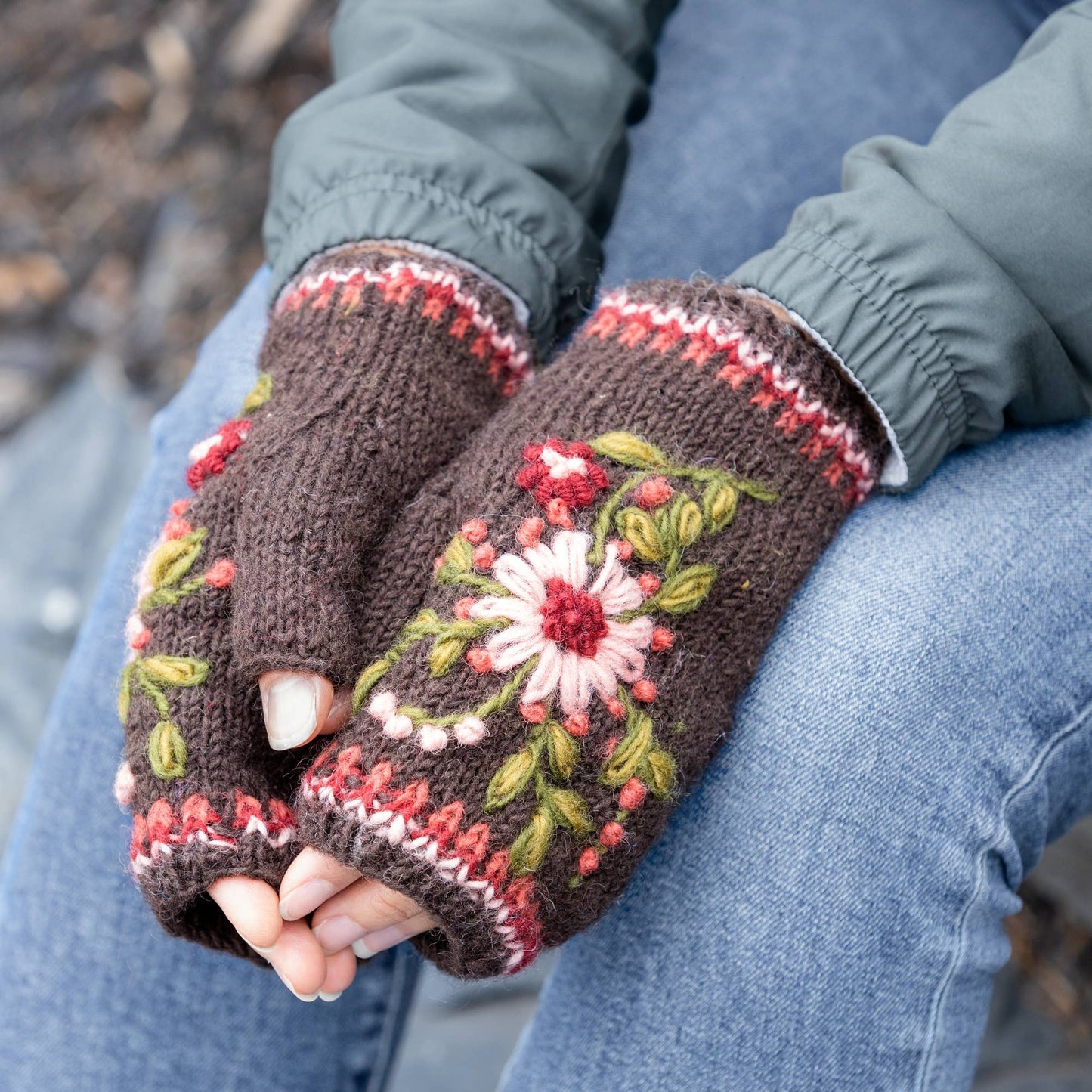 Olivia :: women's wool knit handwarmers