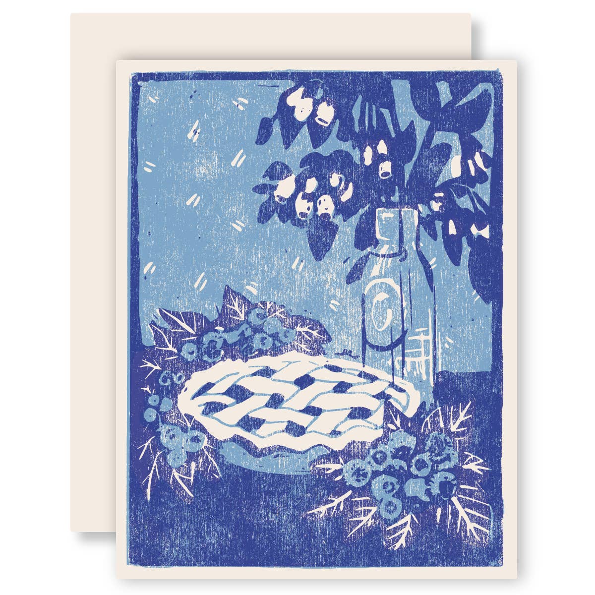 Blueberry Pie Letterpress Card