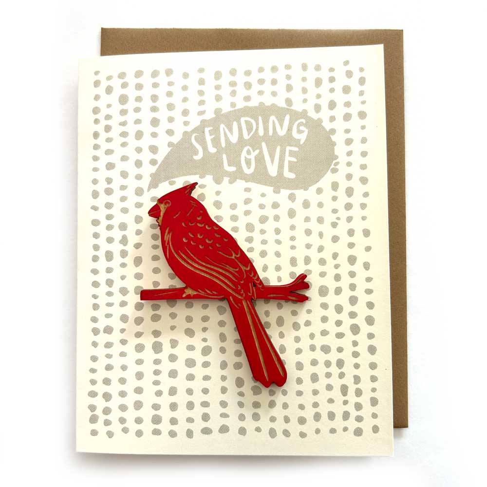 Sending Love Cardinal Magnet w/ Card