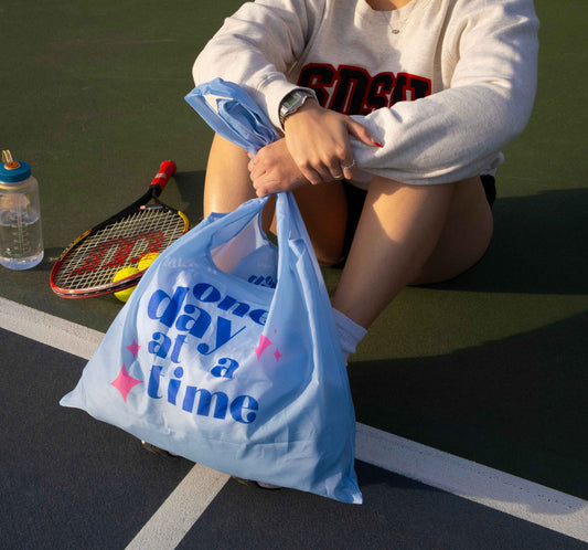 Recycled Foldable Tote Bag - Take It One Day at a Time