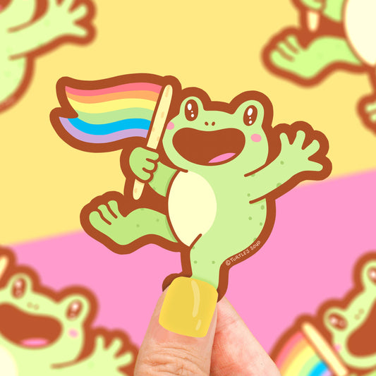 Pride Flag Rainbow Frog Vinyl Sticker