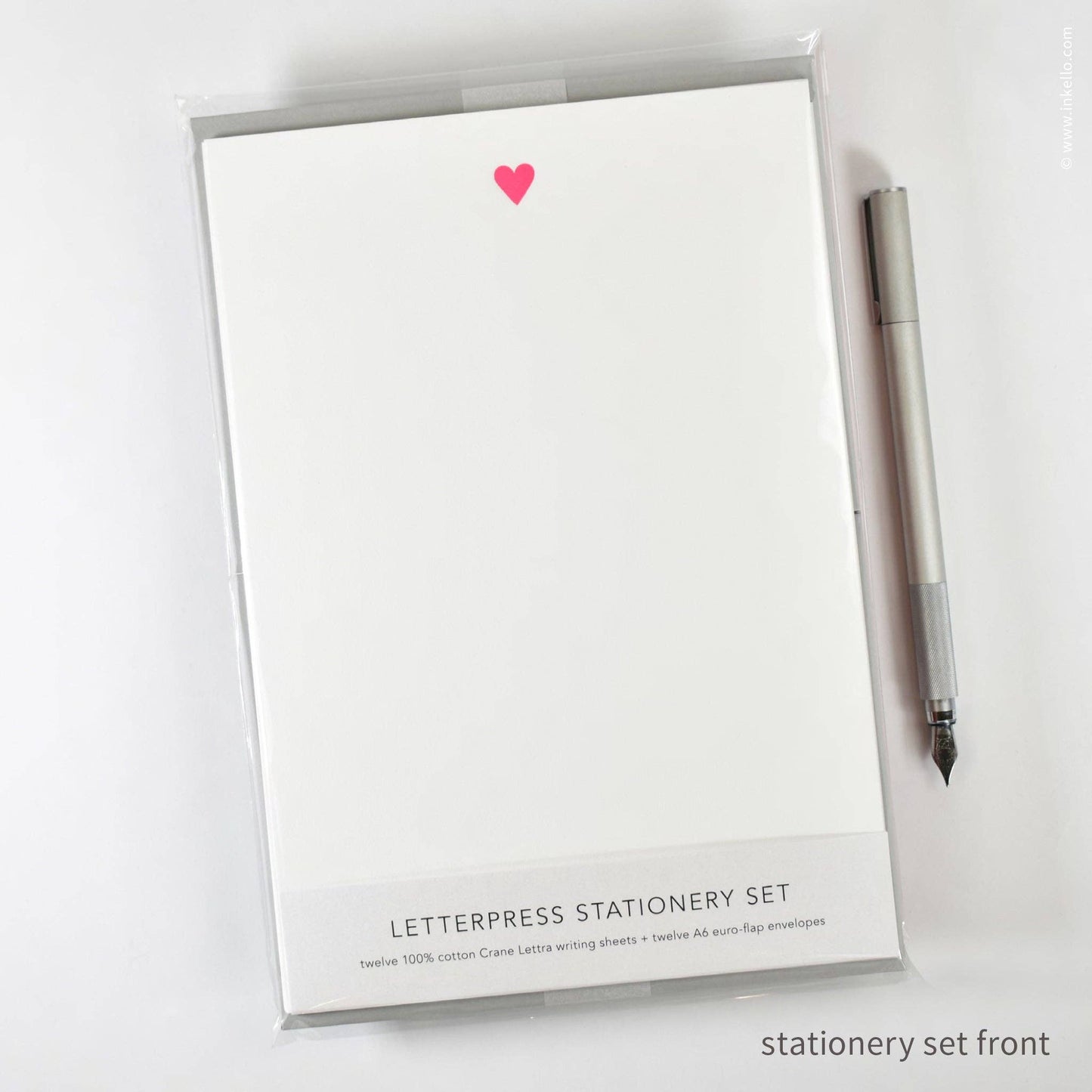 Stationery Set with Neon Pink Heart