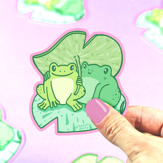 Frogs on lily pad  Vinyl Sticker